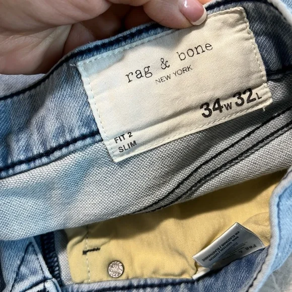 Men's Rag & Bone Jeans Size 34 Blue Denim - Picture 7 of 10